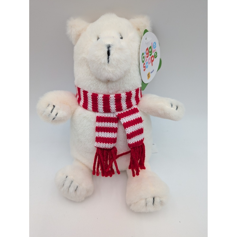 Gigglescape Plush Polar Bear White Red Striped Scarf 8 Inch Target Holiday 2024